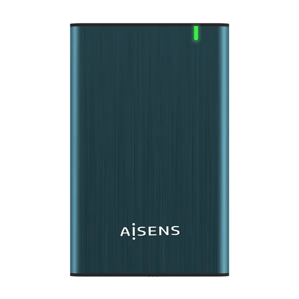 Aisens ASE-2525PB Caja externa de aluminio Azul Pacífico para Disco Duro de 2.5' de 9.5mm SATA a USB 3.0/USB3.1 Sin tornillos