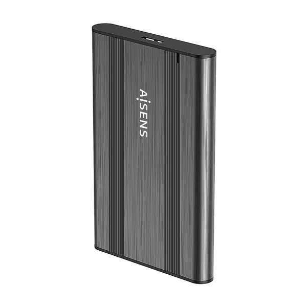 Aisens ASE-2526GR Caja externa de aluminio Gris para Disco Duro de 2.5' de 9.5mm SATA a USB 3.0/USB3.1 Sin tornillos