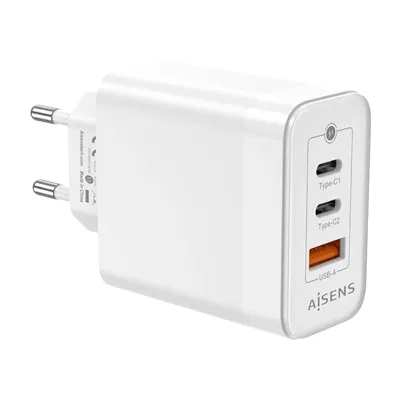 Cargador Gan de Pared Aisens ASCH-65W3P007-W/ 2xUSB Tipo-C/ 1x