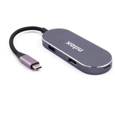 Nilox Docking Mini Aluminio con HDMI/USB 3.0/USB-C y Cargador