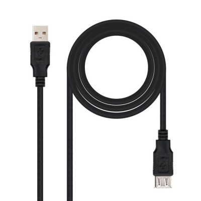 Cable Alargador USB 2.0 Nanocable 10.01.0203-BK/ USB Macho -