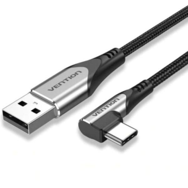 Cable USB 2.0 Tipo-C 270º Vention COEHD/ USB Tipo-C Macho - USB Macho/ 5Gbps/ 50cm/ Gris