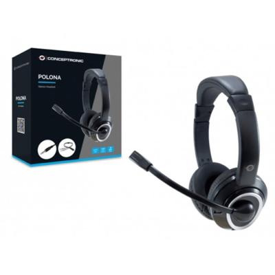 Headset Conceptronic Polona Conexion Jack 3.5mm Microfono