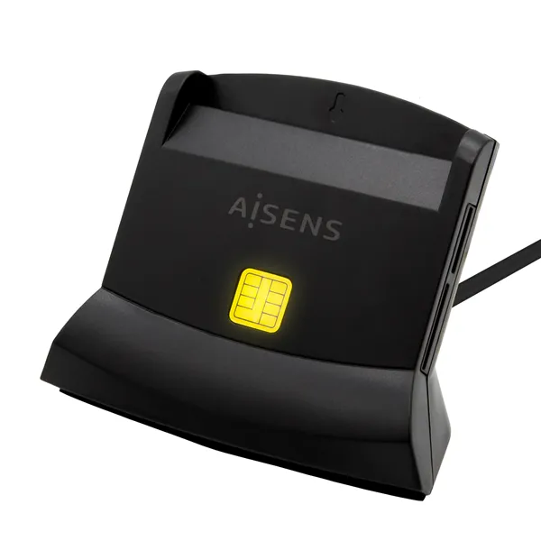 Lector de DNI y Tarjetas Aisens ASCR-SN04CSD-BK/ USB Tipo-C/ Negro