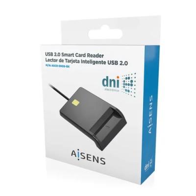 Lector de DNI y Tarjetas Aisens ASCR-SN06-BK/ Negro