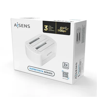 Aisens ASDS-D02W Docking Station Blanco de Doble Bahia para