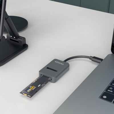 Aisens ASUC-M2D012-GR Mini Docking USB-C para disco SSD M2