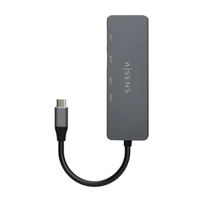 Hub USB Tipo-C Aisens A109-0744/ 2xUSB/ 2xUSB Tipo-C/ Gris