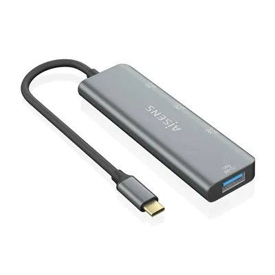 Hub USB Tipo-C Aisens A109-0764/ 3xUSB/ 1xUSB Tipo-C/ Gris