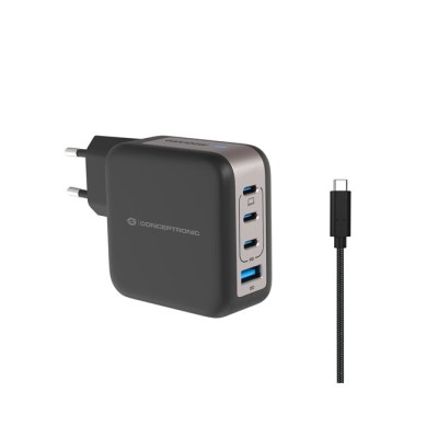 Cargador De Pared Conceptronic Usb-c X3 Usb-ax1 Quickcharge 3.0