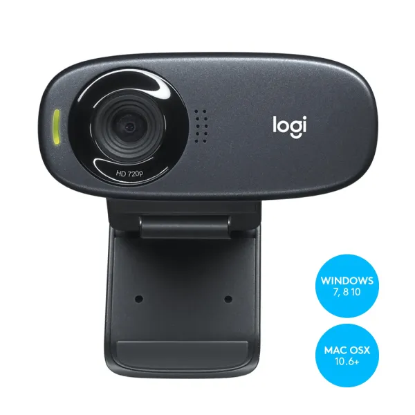 Logitech C310 Webcam HD 1 MP4/USB Hangouts Webex Negra