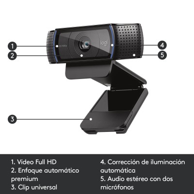 Logitech HD Pro C920 3Mp Webcam Full HD 30pps