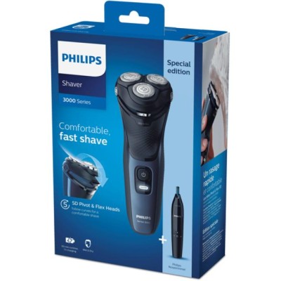 Afeitadora Philips S3134/57 3 Cabezales Uso En Humedo Y Seco