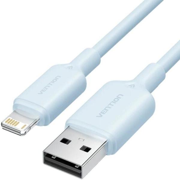 Cable USB 2.0 Lightning Vention LAMSF/ USB Macho - Lightning Macho/ 480Mbps/ 1m/ Azul