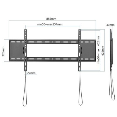 Iggual sptv86 soporte tv pared 43"-90" 80kg fijo