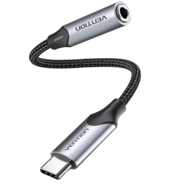 Conversor Vention BGMHF/ Jack 3.5 Hembra - USB Tipo-C Macho/ 1m/ Gris