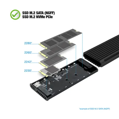 Caja Externa para Disco SSD M.2 NVMe TooQ TQE-2222B/ USB 3.1