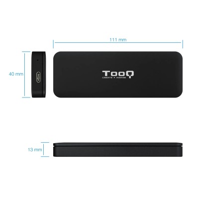 Caja Externa para Disco SSD M.2 NVMe TooQ TQE-2280B/ USB 3.1/