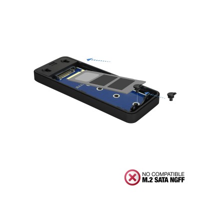 Caja Externa para Disco SSD M.2 NVMe TooQ TQE-2280B/ USB 3.1/