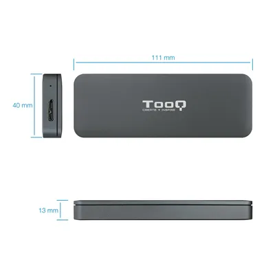 Caja Externa para Disco SSD M.2 SATA TooQ TQE-2281G/ USB 3.0/