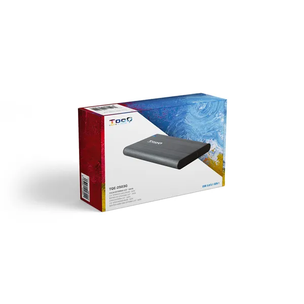 Caja Externa para Disco Duro de 2.5' TooQ TQE-2503G/ USB 3.1/ Sin Tornillos