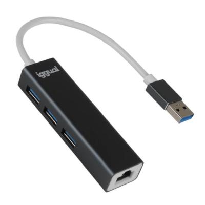 Iggual HUB USB 3.0 con RJ45 Gigabit +3x Puertos USB 3.0 para