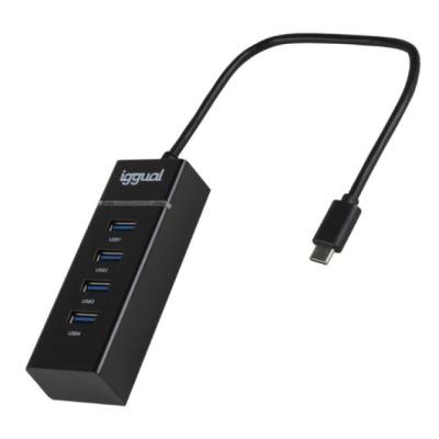 Iggual HUB USB-C 4x Puertos USB 3.0 para Windows/Mac/Linux