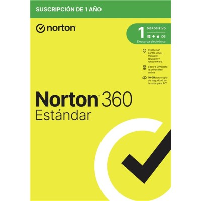 Norton 360 Estándar 2024 | 1 Dispositivo + 10GB Nube PC/Mac | 1