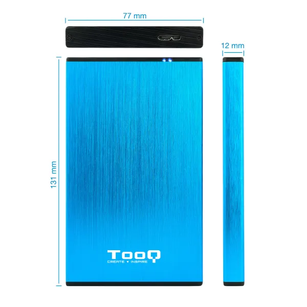 TooQ TQE-2527 Carcasa USB 3.0 para Discos Duros 2.5" SATA 3 Azul