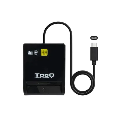 Lector de DNI TooQ TQR-211B/ USB Tipo-C/ Negro