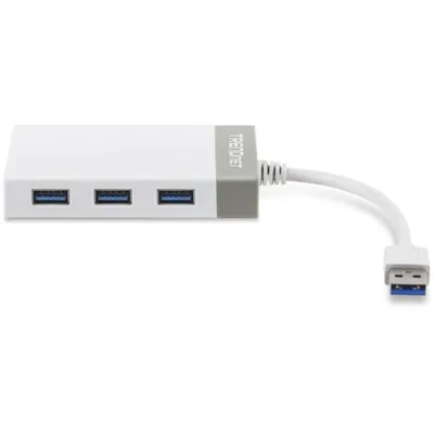 Hub USB 3.0 Trendnet TU3-H4E/ 4xUSB/ Blanco y Gris