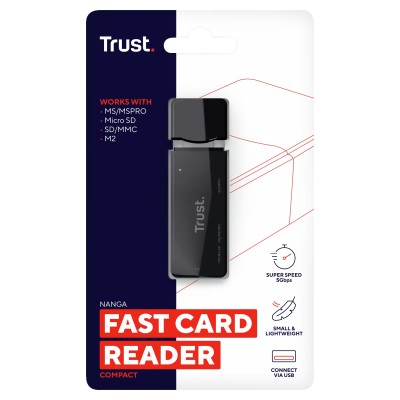 Lector de Tarjetas Externo Trust Nanga 21935/ USB 3.1