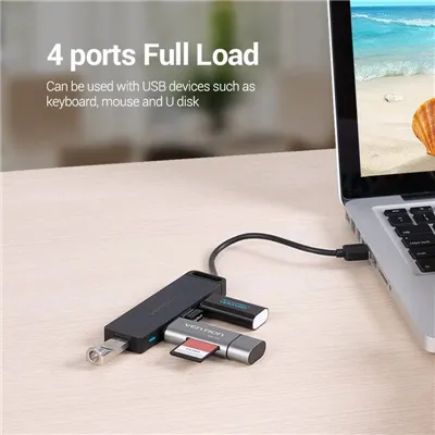 Hub USB 2.0 Vention CHMBD/ 4xUSB/ 50cm