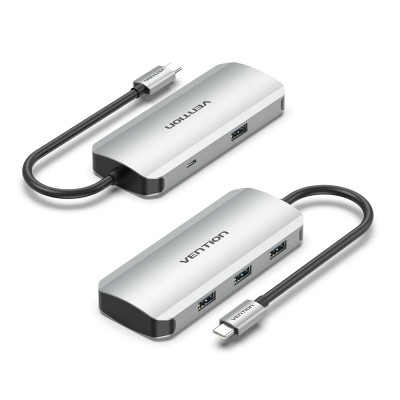 Hub USB Tipo-C Vention TNAHB/ 4xUSB/ 1xMicroUSB PD