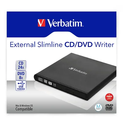 Grabadora Externa CD/DVD Verbatim Slimline 98938