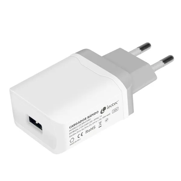 Cargador de Pared Leotec LECSPHTYPEC/ 1xUSB + Cable USB a USB Tipo-C/ 18W