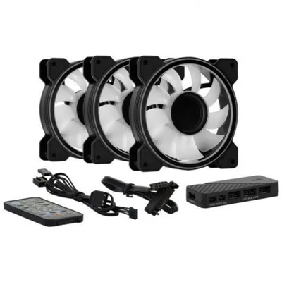 Pack 3 Ventiladores Aerocool Mirage 12 ARGB Pro/ 12cm + H66F