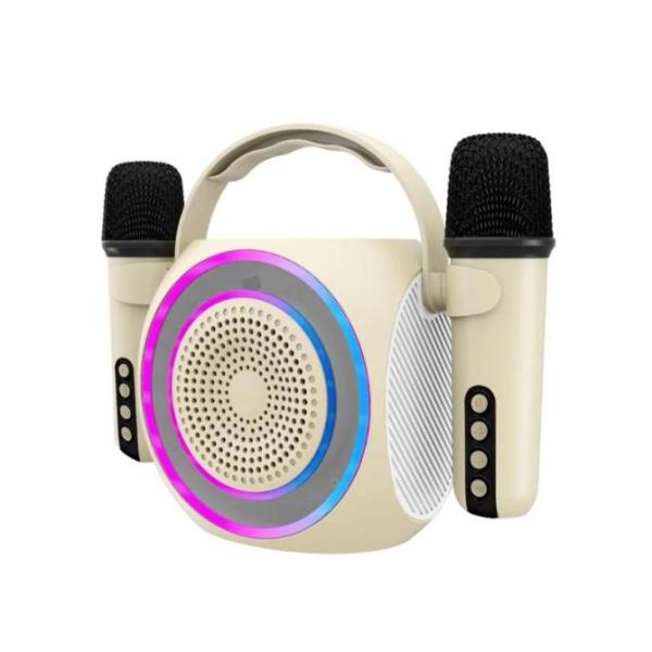 Celly Altavoz Portátil PARTYMIC2 5W Bluetooth con dos micrófonos inalámbricos y luces RGB