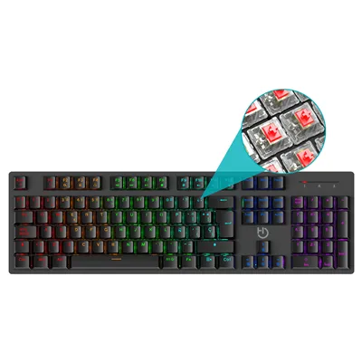 Teclado Gaming Mecánico Hiditec GK400 ARGB/ Switch Rojo