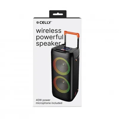 Celly Altavoz Portátil PARTYSPEAKER 40W Bluetooth con luces RGB