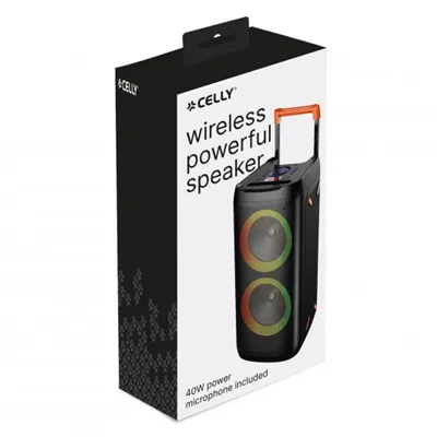 Celly Altavoz Portátil PARTYSPEAKER 40W Bluetooth con luces RGB