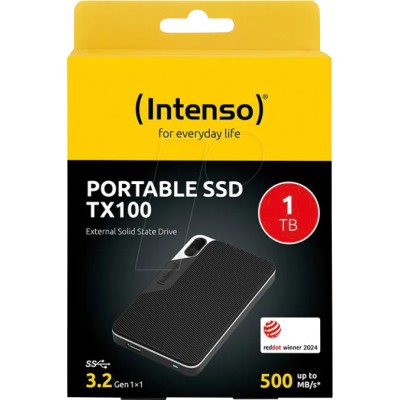 Intenso TX100 Disco SSD 500GB Externo USB-C Negro