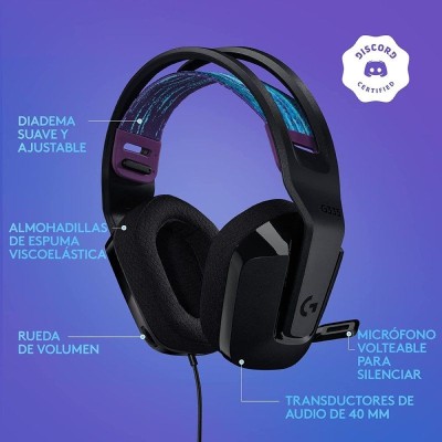 Logitech G335 Auriculares con Microfono Cable para Gaming, Jack