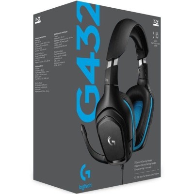 Logitech G432 Auriculares Gaming con Microfono, Cable, Sonido