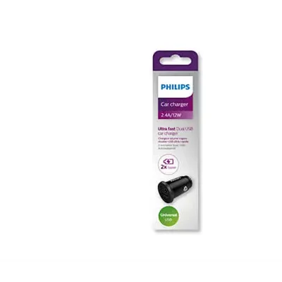 Cargador de Coche Philips DLP2510/ 2xUSB/ 12W