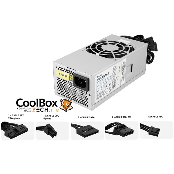 CoolBox 500GR-T Fuente Alimentación TFX ATX 500W 20+4pin