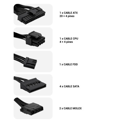 CoolBox 500GR Black 500W Fuente de alimentación ATX Silent