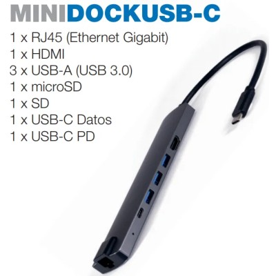 CoolBox Hub miniDOCK USB-C 9 en 1 Docking con HDMI/USB