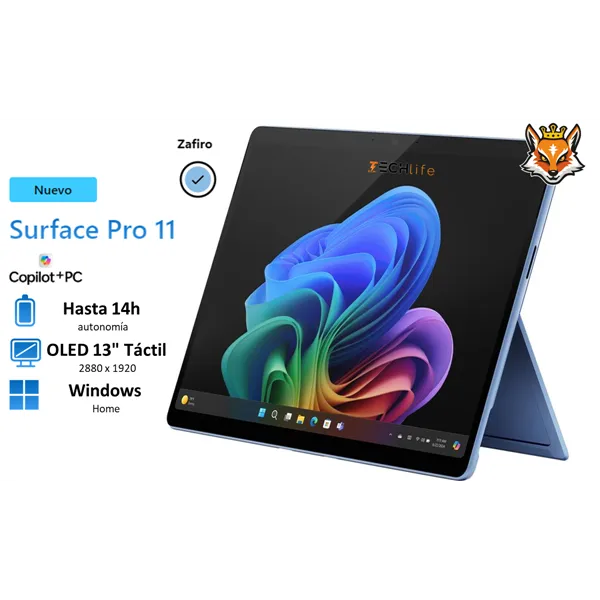 Microsoft Surface Pro 11 OLED IA Copilot+PC 13" Zafiro - Snapdragon X Elite 12xCore 16GB 512GB W11Pro