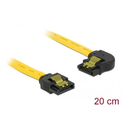 Delock Cable SATA 6Gb/s Amarillo recto a ángulo izquierdo de